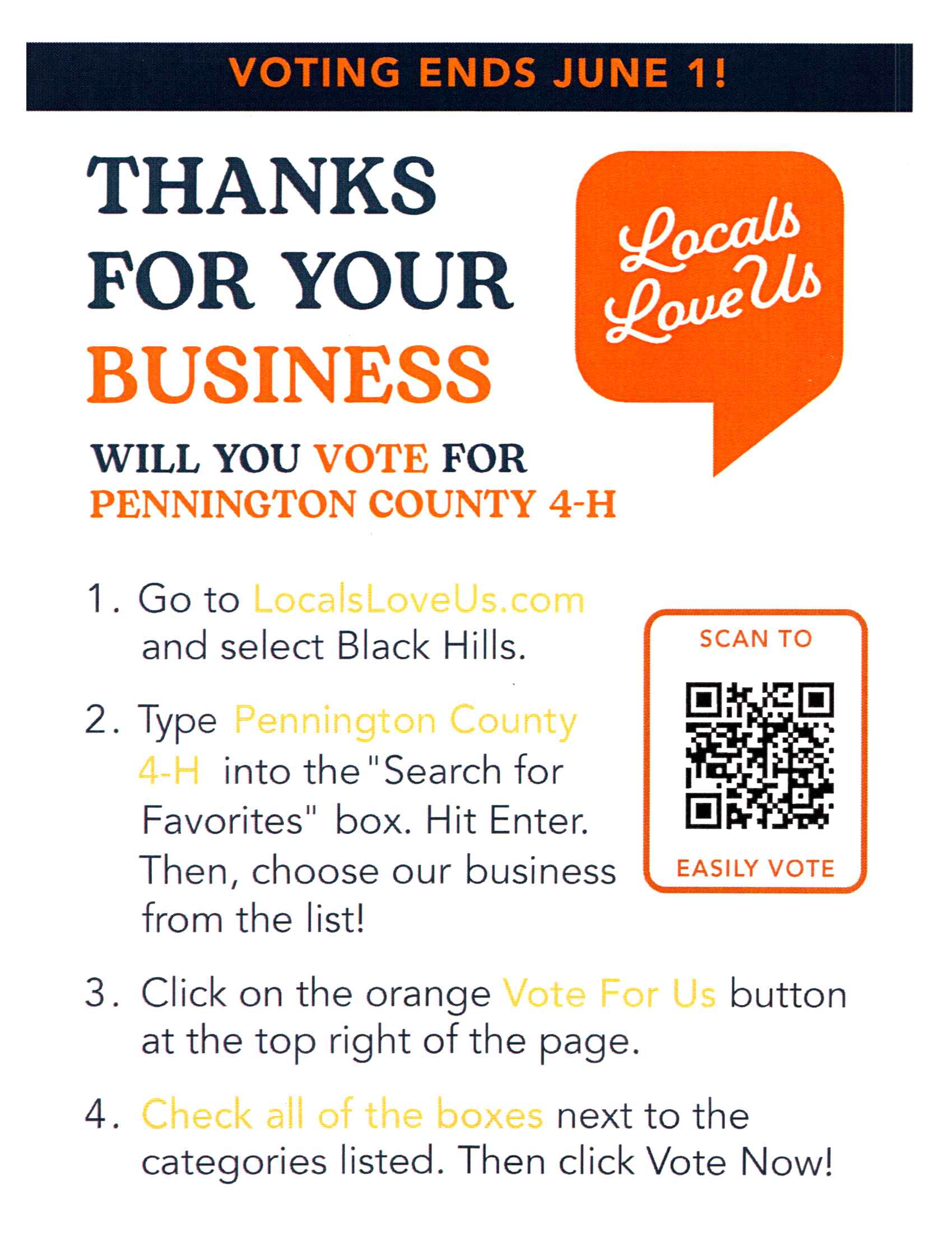 Locals Love us Promotional Flyer